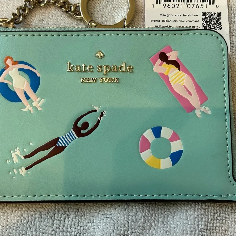 Kate Spade M Lzip card holder Splash Poolside